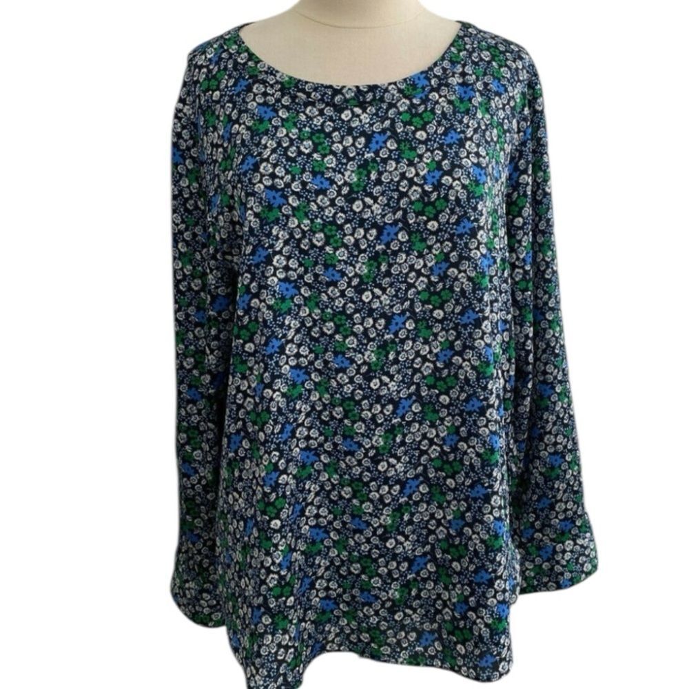Banana Republic Bella floral long sleeve crew neck blouse/tunic S